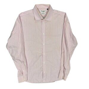 Spier & Mackay Handmade Dress Shirt Pink Striped Long Sleeve 42 16 1/2 Large